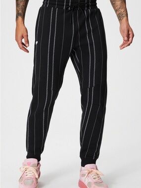 Fabletics Black Pinstripe Joggers